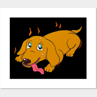 Hot Dog Funny Pet Heat Puppy Dog Lover Posters and Art